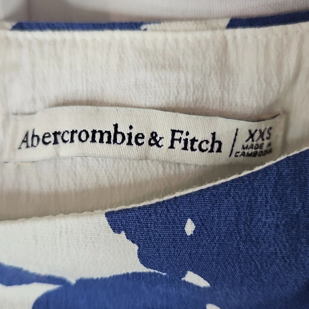 Abercrombie & Fitch Blue & White Cutout Midi Dress Size XXS - Picture 6 of 8